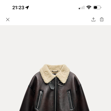 Kurze Lederjacke Zara