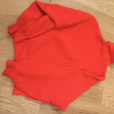 Zara rot geripfter Strickpullover Grösse M