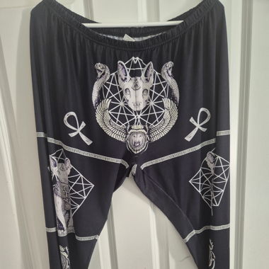 Goth Legging mit Sphinx drauf GrXL