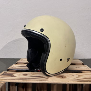 Vintage Beige Motorcycle Helmet