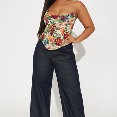 Top bustier fleuri
