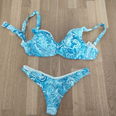 Turquoise Paisley Bikini Set