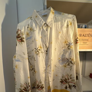Hawaiian Print Bogner Blouse