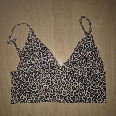 Top leopardato a spalline sottili