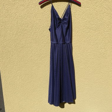 Blue dress with white  dots