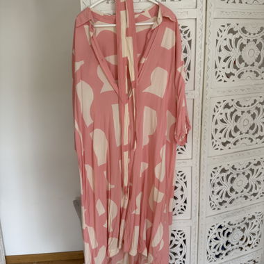 Monki abito maxi rosa fantasia Taglia L