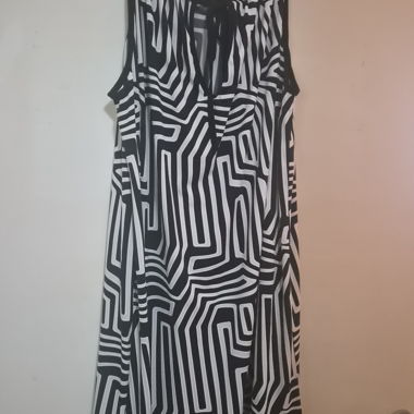 Black-and-white spaghetti-strap dress