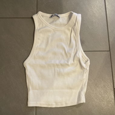 White Ribbed Tank Top