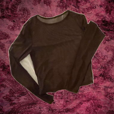 T shirt long marron transparent