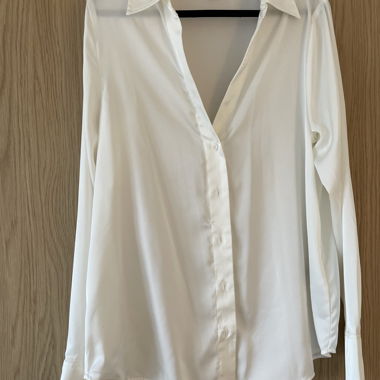 White H&M silk blouse, size S