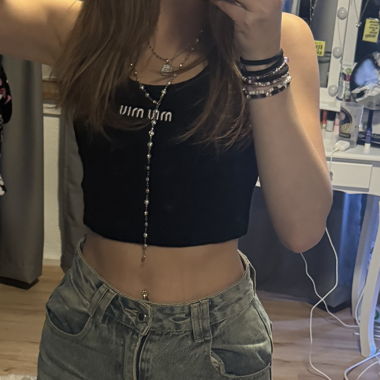 Black Miu Miu Crop Top