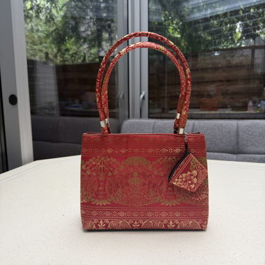Traditional Thai Red Embroidered Handbag