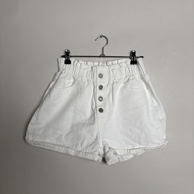 White high-waist shorts