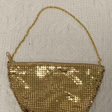 Pochette de soirée vintage dorée métallisée