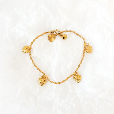 Bracelet pendentif cœur - plaqué 18k