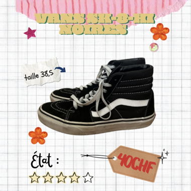 Schwarze Vans SK8-Hi
