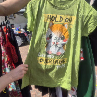 T-shirt vert motif chat