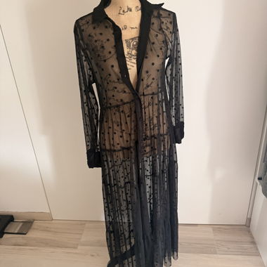 Black tulle shirt dress