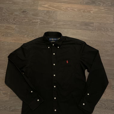 Schwarzes Polo Ralph Lauren langarm Hemd