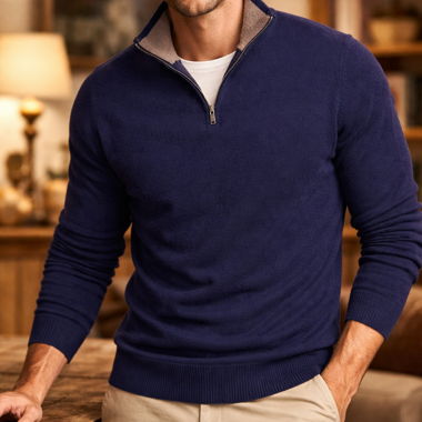 Maglione con zip in cashmere