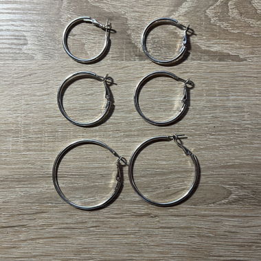 Lot de 3 paires de créoles couleur argent 