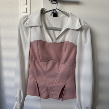 Blusa bianco/rosa Taglia 36