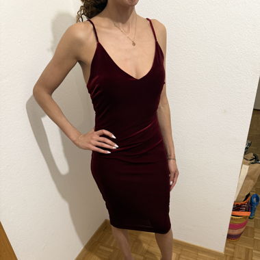 Robe velours bordeaux 