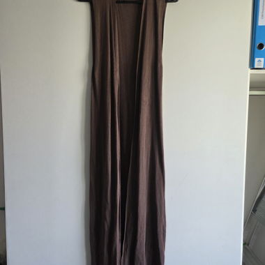 Gilet lungo in maglia marrone XL