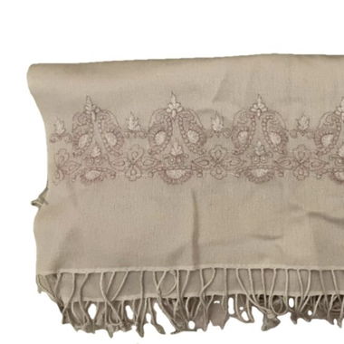 Pashmina rose brodé