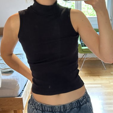 Turtleneck Top Dunkelblau