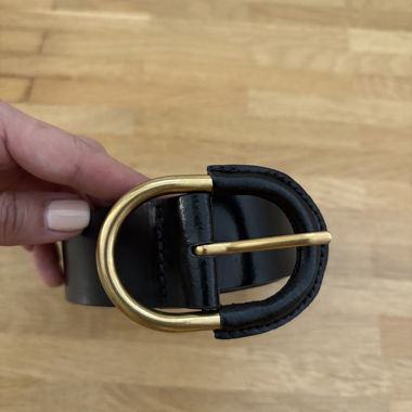 Ceinture en cuir noir Bobbies