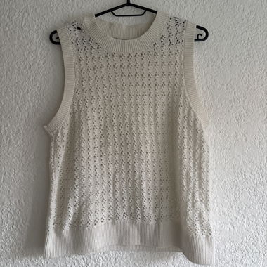 Haut sans manches tricot beige