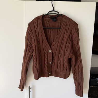 Monki Brown Knit Cardigan, Size L