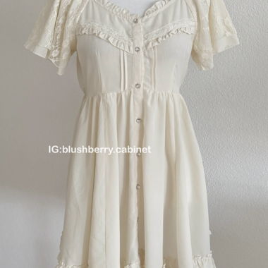 Axes Femme Creme Chiffon Babydoll Grösse S/M