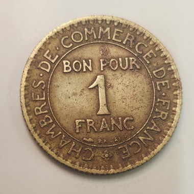 Moneta da 1 franco Camera di Commercio 1923