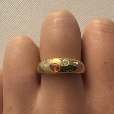 Bague avec pierre (acier inoxydable)