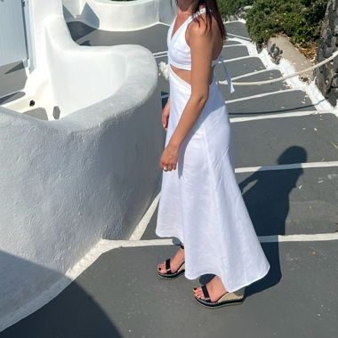 Robe blanche en lin