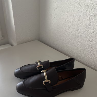 brown loafers