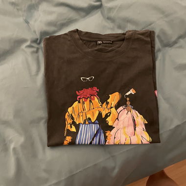 T-shirt Zara noir imprimé