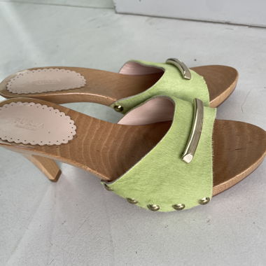 Furla Pantofole in Legno con Tacco Alto 36 Nuove