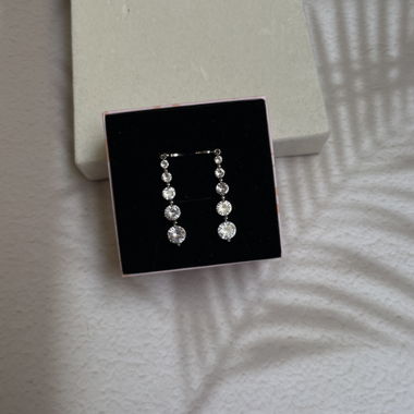 Boucles d'oreilles goutte Krystal neuves argent 925