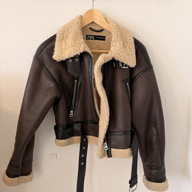 Zara Shearling Bikerjacke