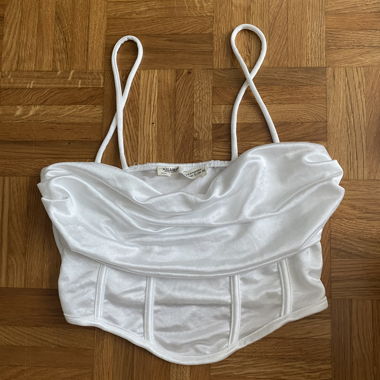 Haut satin corset blanc 