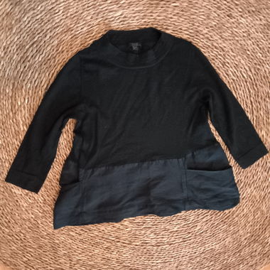COS maglione tunica nero in misto lana e seta S