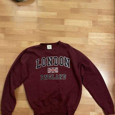 London England Sweater Weinrot