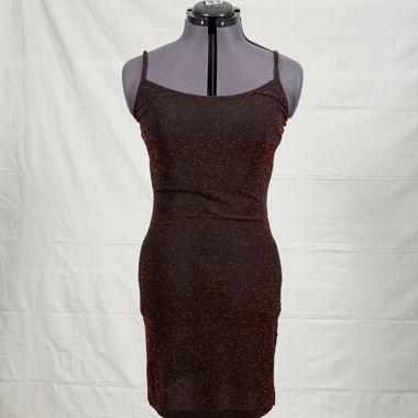 Glitzer-Kleid mit Trägern, figurbetont, 80er Jahre