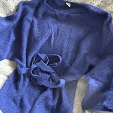 Pull maille ample avec ceinture taille 
