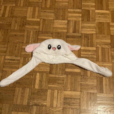 White bunny hat