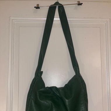 green messenger bag