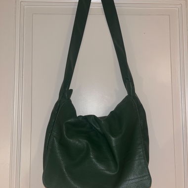 green messenger bag